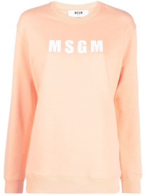Sweatshirt mit rundhalsausschnitt mit print Msgm orange