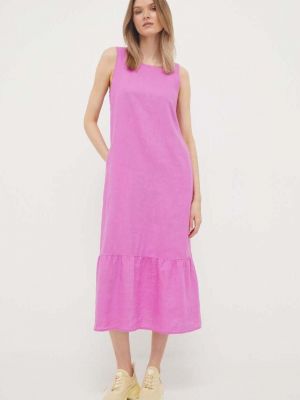 Платье миди оверсайз United Colors Of Benetton фиолетовое