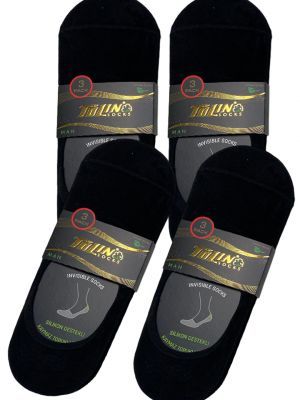 Бамбуковые носки на каблуке Tolin черные