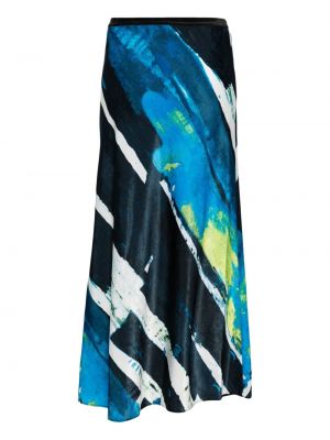 Midi sukně s potiskem s abstraktním vzorem Dkny černé