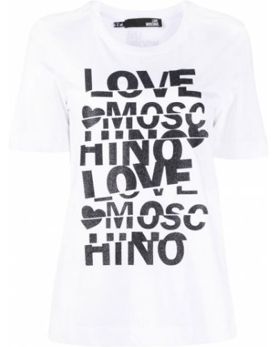T-shirt avec manches courtes Love Moschino blanc