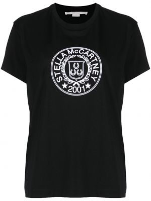 Bombažna majica s potiskom Stella Mccartney črna