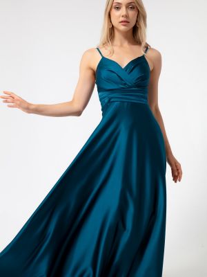 Атласное вечернее платье Lafaba синее