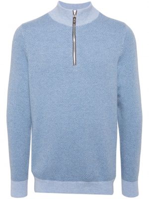 Кашмирен пуловер на райета N.peal синьо