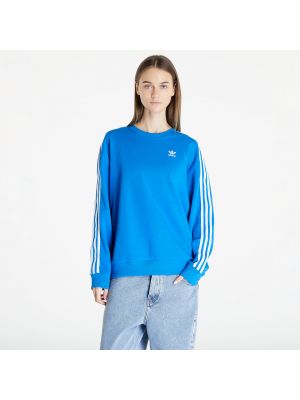 Oversized pruhovaná mikina Adidas Originals modrá