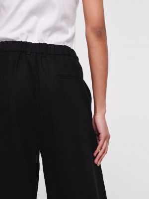 Широки панталони тип „марлен“ Aligne черно