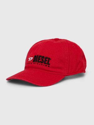 Czerwona czapka z daszkiem bawełniana Diesel
