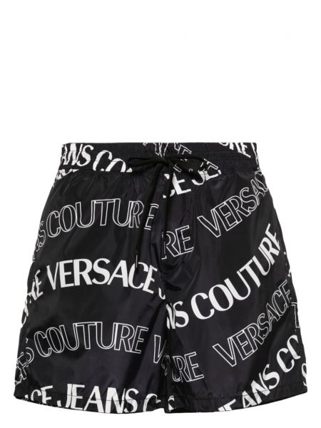 Kratke traper hlače s printom Versace Jeans Couture