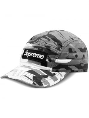 Cappello con visiera con stampa camouflage Supreme grigio
