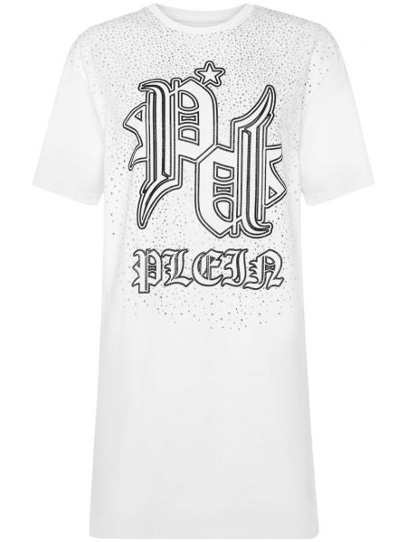 Kiteitä suora mekko Philipp Plein valkoinen