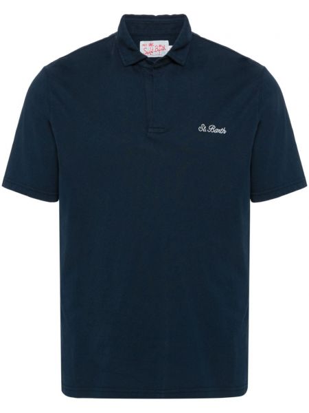 Medvilninis polo marškinėliai Mc2 Saint Barth mėlyna
