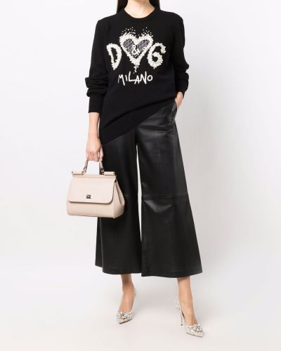Jersey con bordado de punto de tela jersey Dolce & Gabbana negro