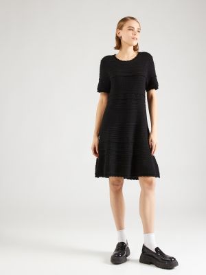 Πλεκτή βαμβακερή φόρεμα Gap μαύρο