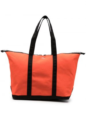 Oranžová shopper kabelka s potiskem A.p.c.