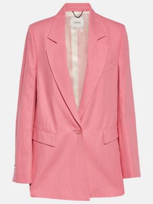Хлопковый льняной пиджак Dorothee Schumacher розовый