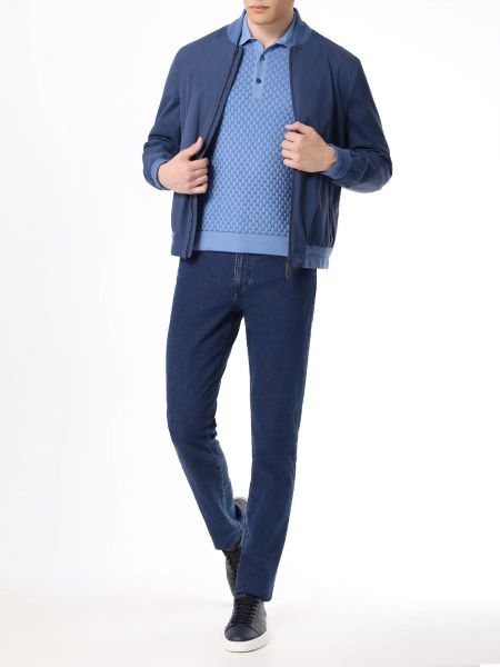 Поло Bertolo Luxury Menswear синее