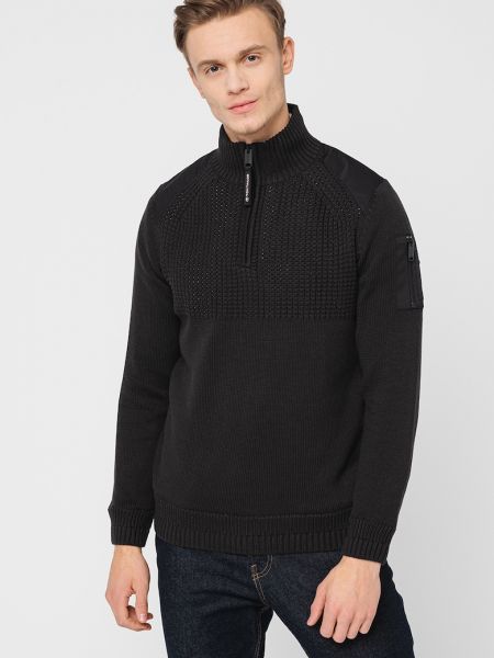 Пуловер на молнии Tom Tailor черный