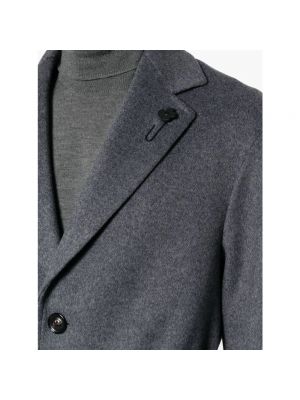 Abrigo de lana con apliques Lardini gris