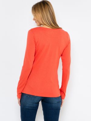 Tričko s dlhými rukávmi Camaieu oranžová