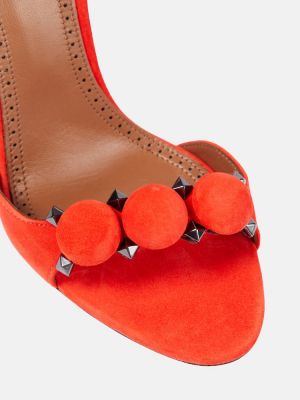 Sandały zamszowe Alaã¯a czerwone