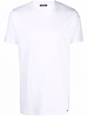 Μπλούζα με στενή εφαρμογή με λαιμόκοψη v Tom Ford λευκό
