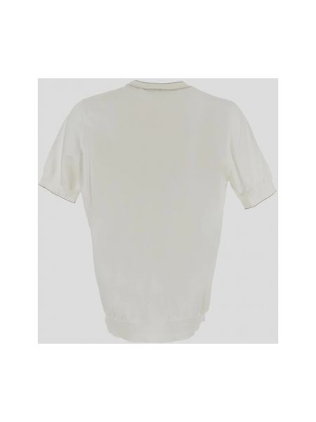 Camisa de algodón de punto Brunello Cucinelli blanco
