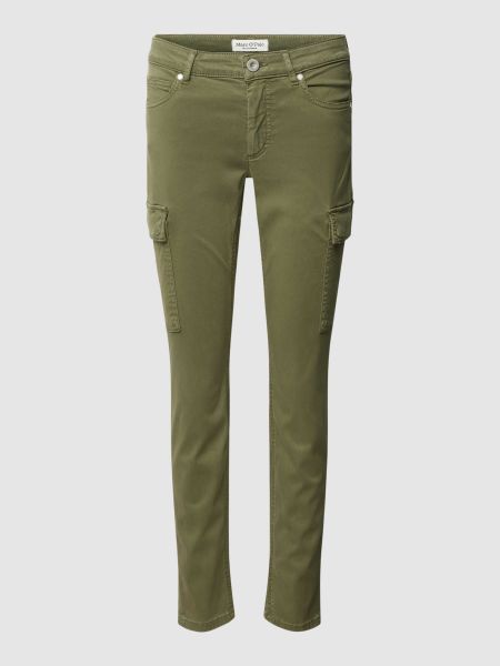 Spodnie cargo slim fit w jednolitym kolorze Marc O'polo