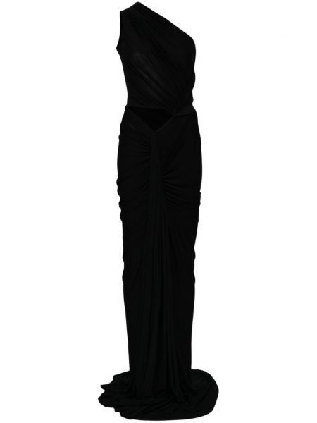 Večerna obleka z draperijo Rick Owens Lilies črna