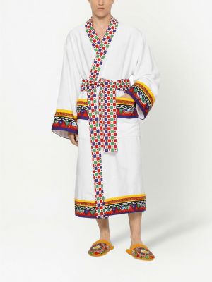 Mustriline hommikumantel Dolce & Gabbana valge