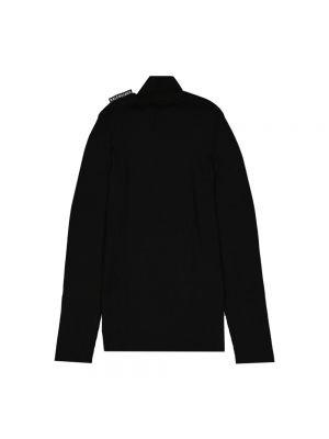 Jersey cuello alto de seda de tela jersey Balenciaga negro
