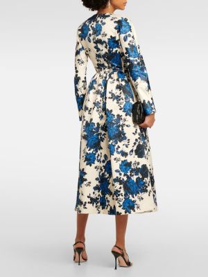 Midi haljina s cvjetnim printom Emilia Wickstead plava
