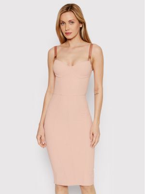 Коктейлна рокля slim Elisabetta Franchi розово
