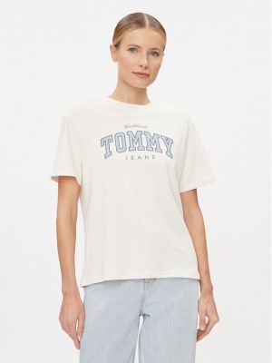 Tricou cu croială lejeră Tommy Jeans alb