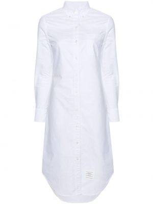 Pamučna maksi haljina Thom Browne bijela
