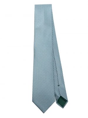 Cravate en soie à imprimé à motif géométrique Brioni bleu