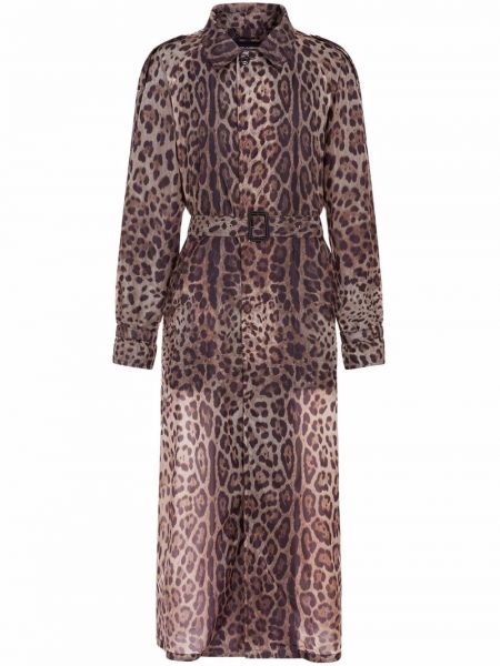 Тренчкот леопардовый длинный Dolce & Gabbana