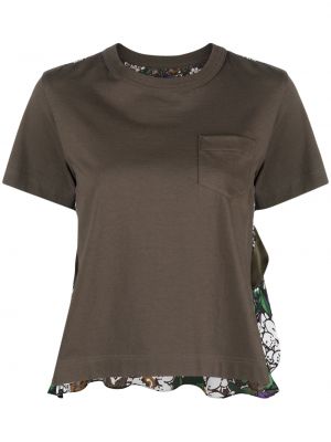 T-shirt med mönster i blommigt Sacai brun