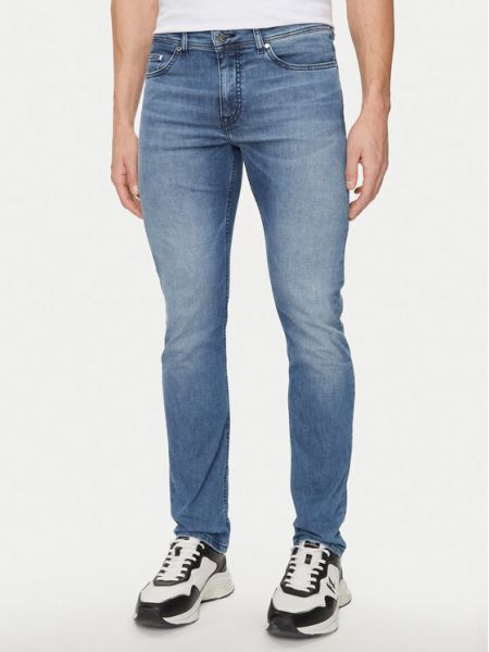 Ravne hlače Karl Lagerfeld modra