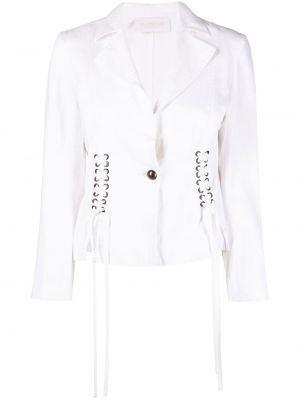 Čipkovaná šnurovacia bunda Valentino Pre-owned biela
