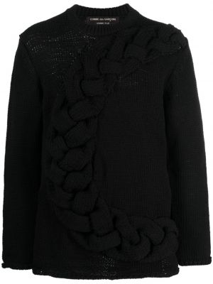 Chunky sveter s okrúhlym výstrihom Comme Des Garçons Homme Plus čierna