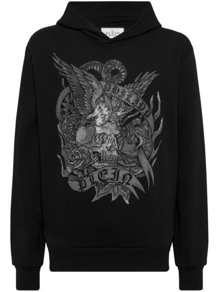 Langes sweatshirt mit kristallen Philipp Plein schwarz