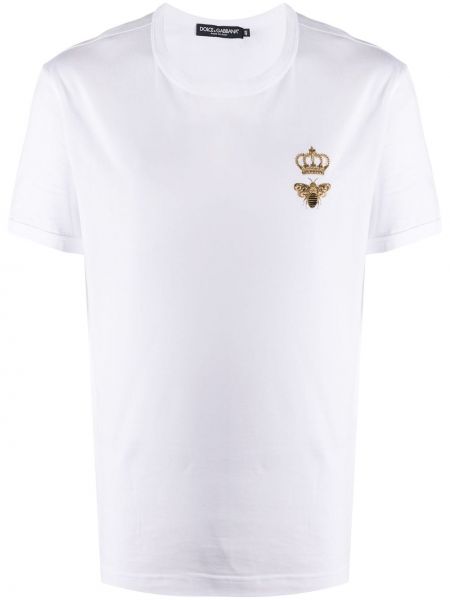 Haftowana koszulka Dolce And Gabbana biała