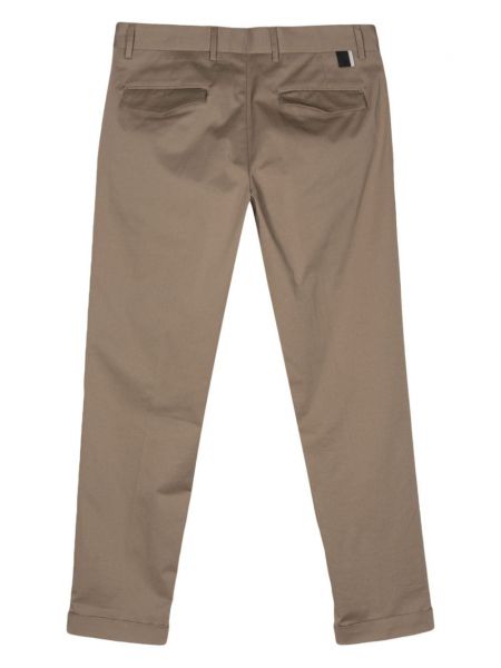 Plisseeritud sirged püksid Low Brand pruun