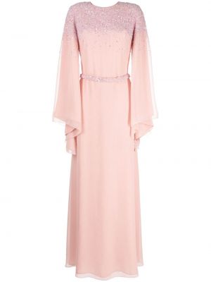 Вечерна рокля с кристали Rachel Gilbert розово