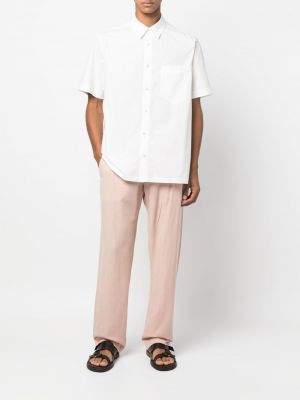 Chemise en coton avec manches courtes Nanushka blanc