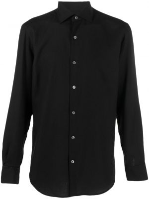 Bavlněná kašmírová košile Zegna černá
