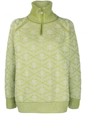 Пуловер с цип Barrie зелено