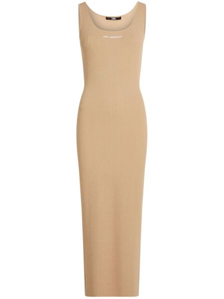 Ärmelloser gerades kleid Karl Lagerfeld beige