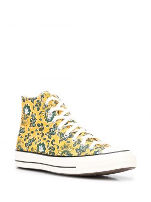 Zapatillas de flores Converse amarillo