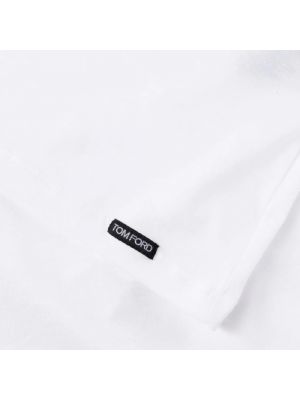 Camiseta de manga larga de algodón manga larga de modal Tom Ford blanco